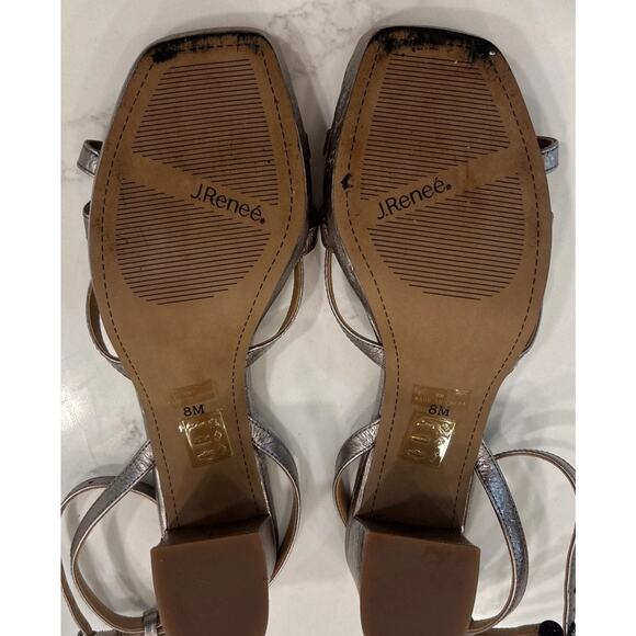 J. Renee Kamelia Size 8m Taupe block Heel Ankle strap Sandals Strappy Heels Shoe - Picture 11 of 11